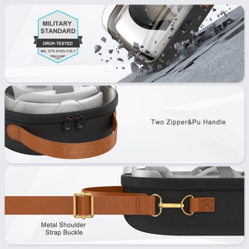 All in One Hard Carrying Case, with Head Strap for Oculus Quest 2, Adjustable Replacement for Meta Quest 2 Elite Strap Acces