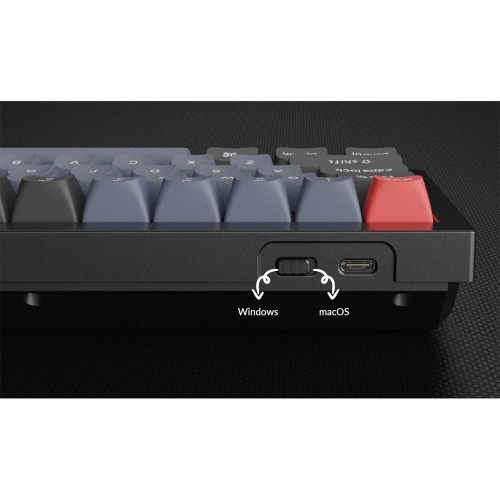 Clavier de jeu mécanique à échange rapide RVB T2 de Keychron – disposition à 65 %, touches mécaniques Gateron Pro Blue avec bouton – Compatible avec