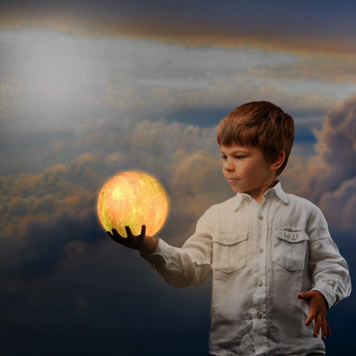 FULLOSUN Moon Lamp Galaxy Moon Night Light 3D Printing Dimmable Timer Moonlight 16 Colors with Stand & Remote & Touch Contro
