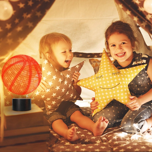 Veilleuse 3D en forme de ballon de basketball, Llamaabie 3D Illusion, lampe-cadeau d’anniversaire à 7 couleurs qui change avec Smart Touch pour NBA