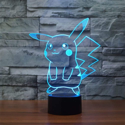 Lampe de chevet DEL 3D, lampe de table optique 3D Illusion 7 couleurs Touch