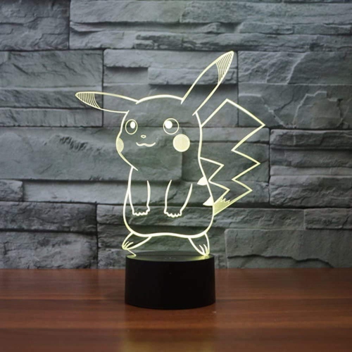 Lampe de chevet DEL 3D, lampe de table optique 3D Illusion 7 couleurs Touch