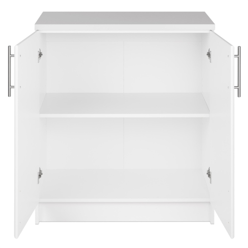 Prepac Elite White Engineered Wood Base Cabinet with Melamine Countertop