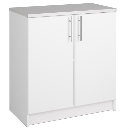 Prepac Elite White Engineered Wood Base Cabinet with Melamine Countertop