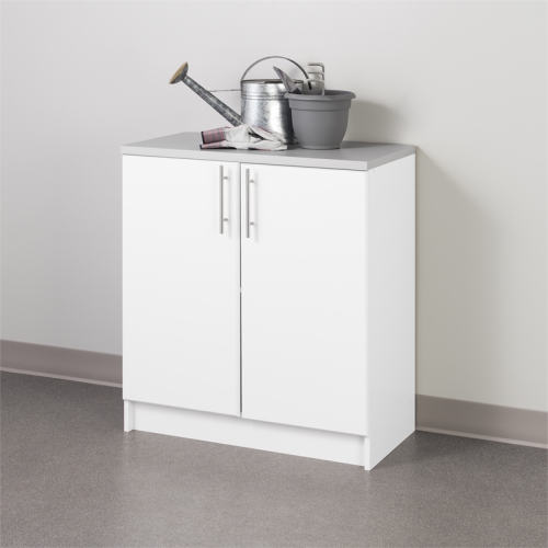 Prepac Elite White Engineered Wood Base Cabinet with Melamine Countertop