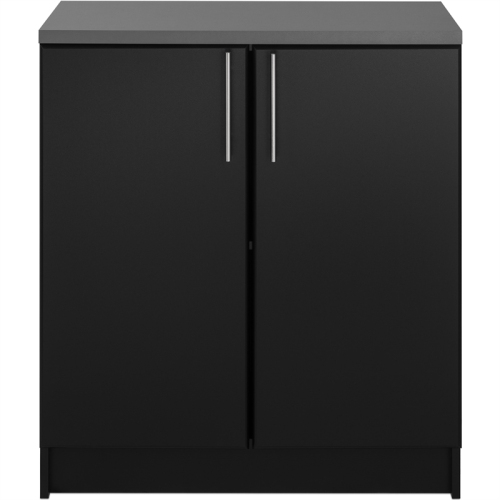 Prepac Elite Black Engineered Wood Base Cabinet with Melamine Countertop
