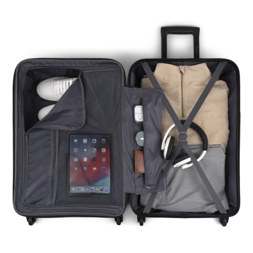 Valise rigide moyenne Osaka de Bugatti avec extension - Noir