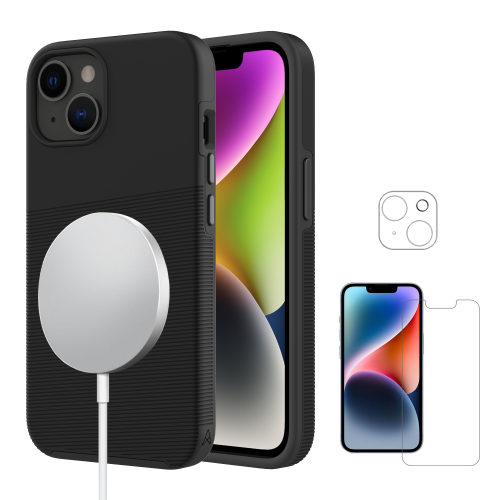 AXS BY AXESSORIZE  Axs Protech Plus Magsafe Compatible Case & Armorglass Screen And Camera Lens Protector for Apple Iphone 14