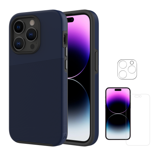 AXS BY AXESSORIZE  Axs Protech Plus Dual-Layered Case & Armorglass Screen And Camera Lens Protector for Apple Iphone 14 Pro Max