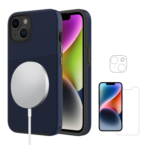 AXS BY AXESSORIZE  Axs Protech Plus Magsafe Compatible Case & Armorglass Screen And Camera Lens Protector for Apple Iphone 14