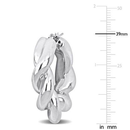 Amour Twisted Hoop Earrings Silver