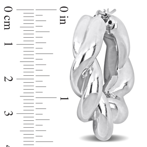 Amour Twisted Hoop Earrings Silver