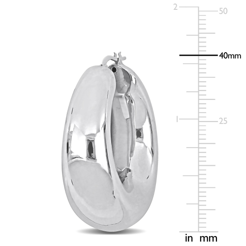 Amour Polished Hoop Earrings Silver