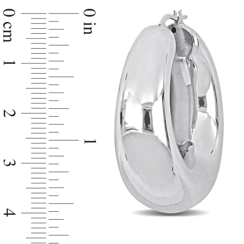 Amour Polished Hoop Earrings Silver