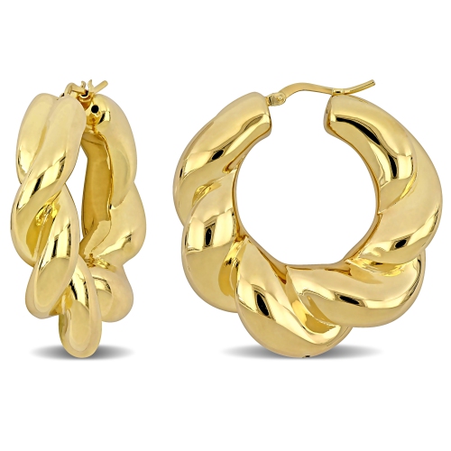 Amour Hoop Earrings Yellow Silver