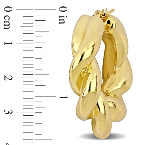 Amour Hoop Earrings Yellow Silver