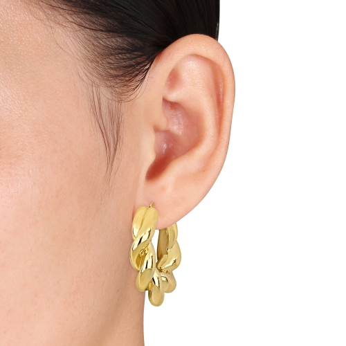 Amour Hoop Earrings Yellow Silver