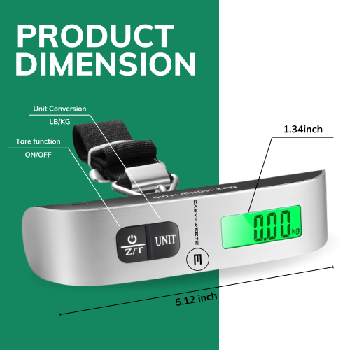 Pèse-bagage numérique avec affichage LCD de contrôle de la température