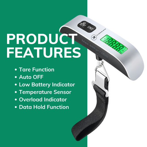 Pèse-bagage numérique avec affichage LCD de contrôle de la température