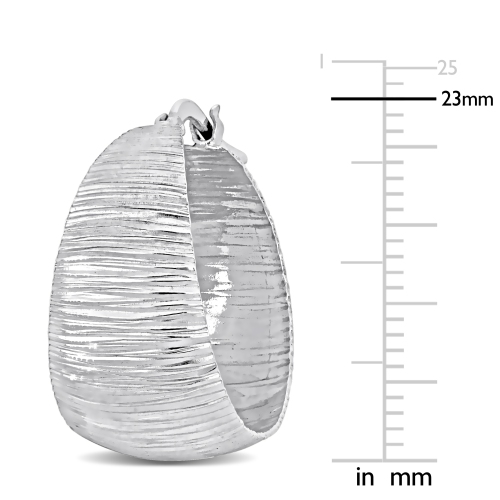 Amour Textured Hoop Earrings Silver