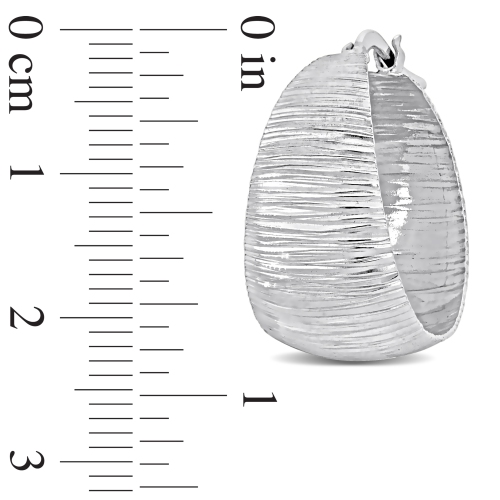 Amour Textured Hoop Earrings Silver