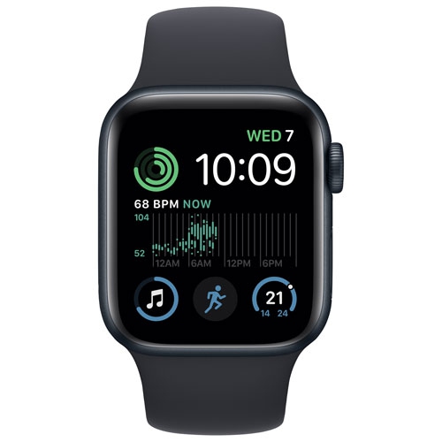 Apple Watch SE (GPS) 44mm Midnight Aluminum Case with Midnight Sport Band (2022) by APPLE - Refurbished condition - Image 3
