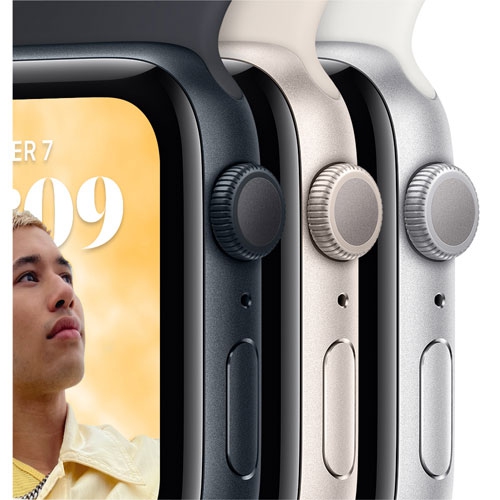 Apple Watch SE (GPS) 44mm Midnight Aluminum Case with Midnight Sport Band (2022) by APPLE - Refurbished condition - Image 6