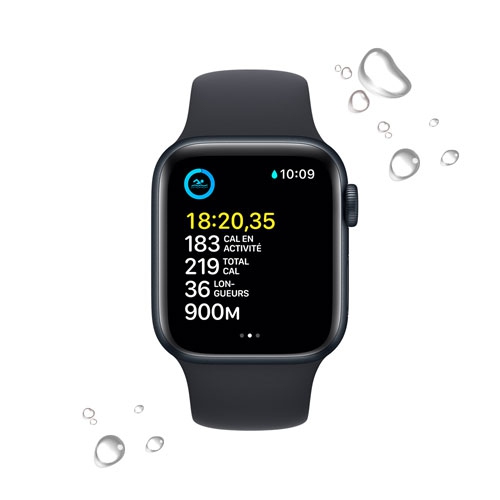 Apple Watch SE (GPS) 44mm Midnight Aluminum Case with Midnight Sport Band (2022) by APPLE - Refurbished condition - Image 8