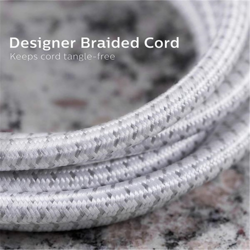 Philips 4 Outlet 2 USB Port Surge Protector, 720 Joules, 4ft Cord, White