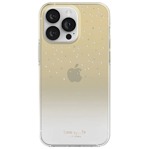kate spade new york Fitted Hard Shell Case with MagSafe for iPhone 14 Pro Max - Gold Metallic Ombre