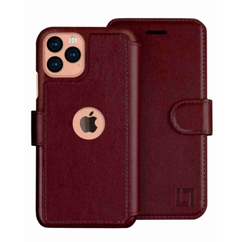 Étui portefeuille Legacy de LUPA pour iPhone 11 Pro en cuir bourgogne