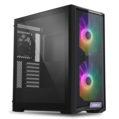 LIAN LI  Lancool 215 USB 3.0 Atx 2 Fans Tempered Glass Midi Tower Computer Case In Black