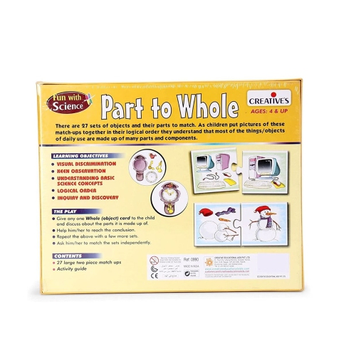 Creative's Part To Whole Puzzle Match the object to the Parts For the children 4 Yrs and above Girls, Boys