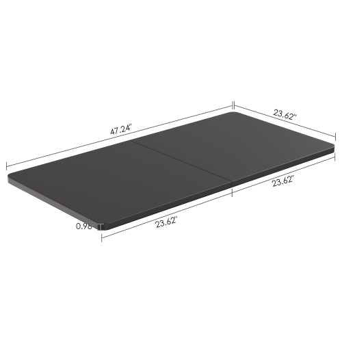 47.24 X23.6 Inch Assembled Table Top for Standing Desk Frame, Two Panels Sit to Stand Height Adjustable Computer Desktop - Black