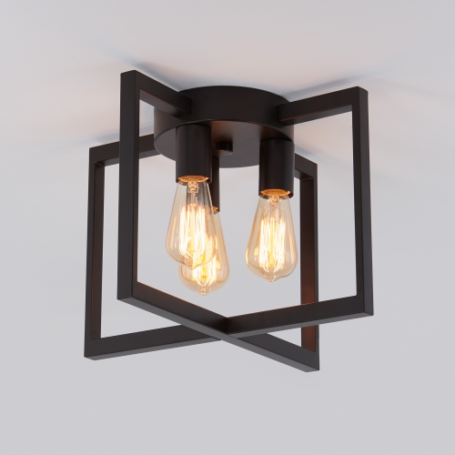 Yale Modern Flush Mount Ceiling Light Fixture, Bronze