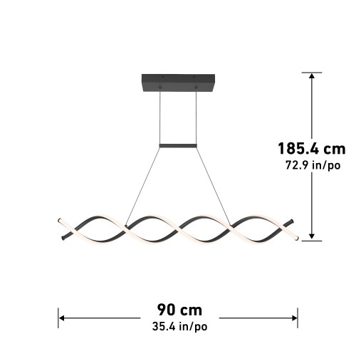 DNA Modern Pendant Light Fixture, Black