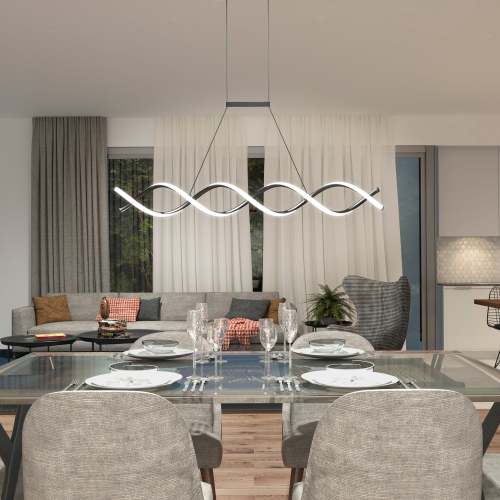 DNA Modern Pendant Light Fixture, Black