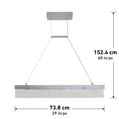 Essence Bar Modern Pendant Light Fixture, Chrome