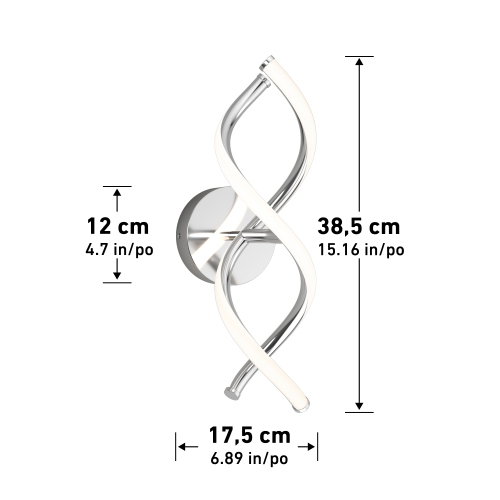 Dna Modern Sconce Light, Chrome