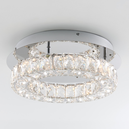 Celebrity Modern Flush Mount Ceiling Light Fixture, Chrome