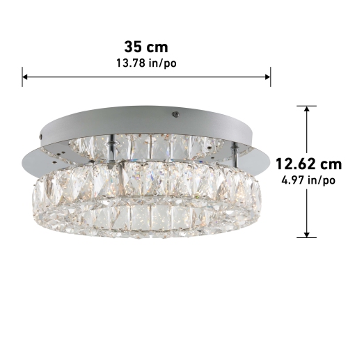 Celebrity Modern Flush Mount Ceiling Light Fixture, Chrome
