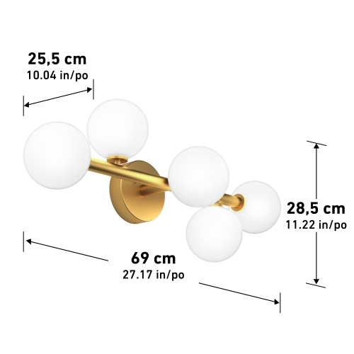 Bloom Modern Vanity Light, Black and Gold