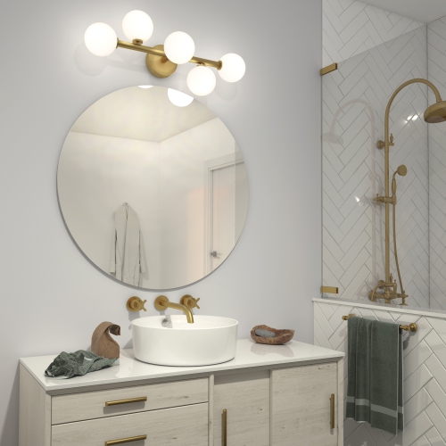 Bloom Modern Vanity Light, Black and Gold