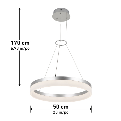 Luminaire suspendu moderne optique, argenté