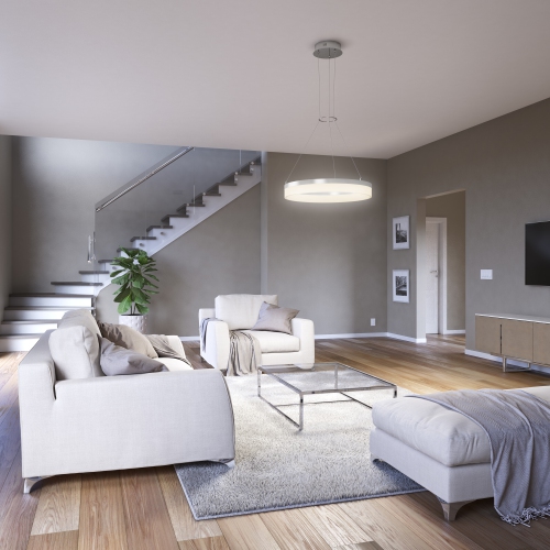 Luminaire suspendu moderne optique, argenté