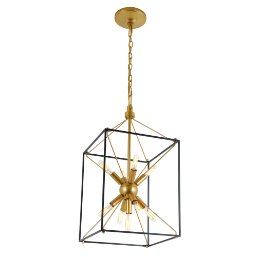 ARTIKA Clyde Chandelier Modern Mid-Century Chandelier, Black And Gold