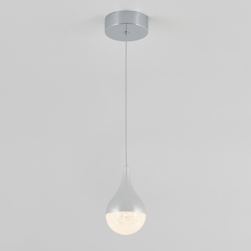 Glitzer Modern Pendant Light Fixture, Chrome