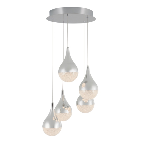 ARTIKA  Glitzer Modern Pendant Light Fixture, Chrome