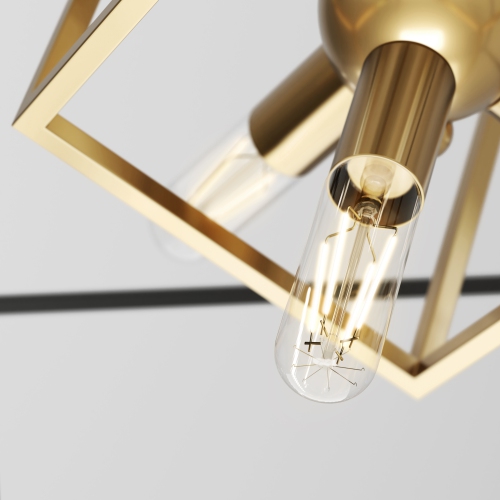 Imperium Modern Mid-Century Flush Mount Ceiling Light Fixture, Black and Gold