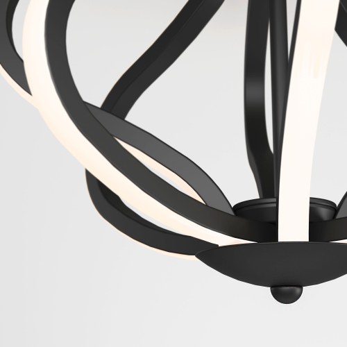 Meridian Modern Flush Mount Ceiling Light Fixture, Black